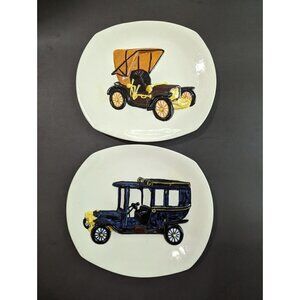 Ceramics by Kay Watson  Wall plate decor classic cars  11.5x10.5 inch